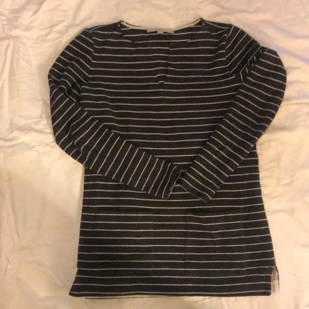 Loft Gray and White Stiped Tunic - Sz XS
